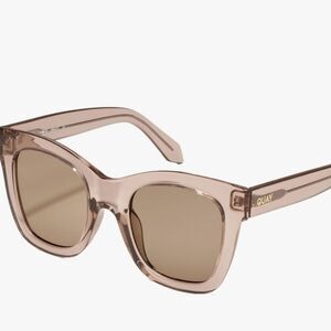 Quay Australia After Hours Oversized Square Sunglasses- Crystal Doe/Tan